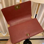 Chanel Boy Bag In Burgundy Caviar Leather With Retro Gold Hardware 25CM - 2