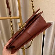 Chanel Boy Bag In Burgundy Caviar Leather With Retro Gold Hardware 25CM - 3