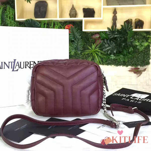 YSL TOY MONOGRAM IN BURGUNDY 19cm x 9cm x 13cm - 1