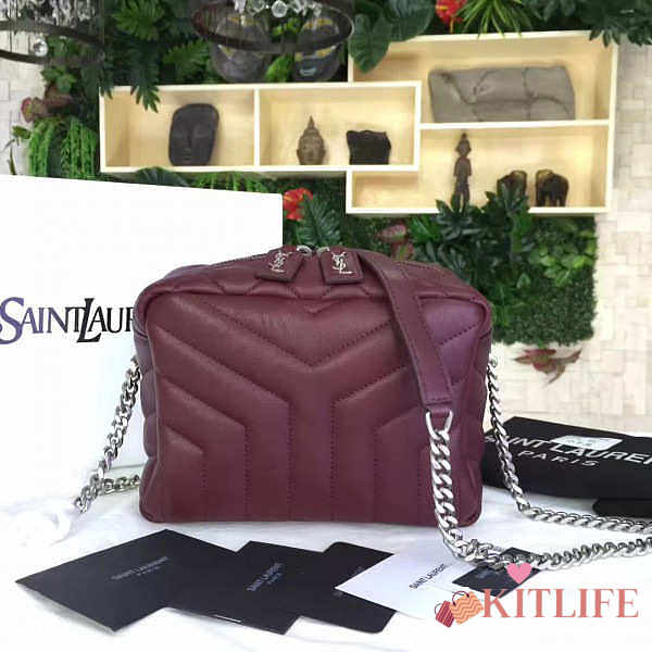 YSL TOY MONOGRAM IN BURGUNDY 21cm x 15cm x 12cm - 1