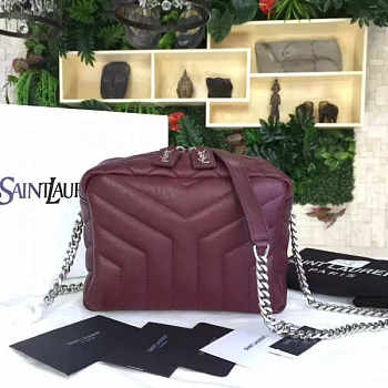 YSL TOY MONOGRAM IN BURGUNDY 21cm x 15cm x 12cm