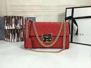 Gucci Padlock Gucci Signature Shoulder Bag in red 30*17*8cm