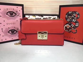 Gucci Padlock Gucci Signature Shoulder Bag Red Colour 30*17*8cm