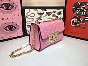 Gucci Padlock Gucci Signature Pink Shoulder Bag 20cm - 3