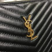 Saint Laurent YSL Chevron Clutch Bag 36cm Gold Hardware Calfskin Leather - 5