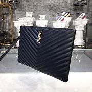 Saint Laurent YSL Chevron Clutch Bag 30cm Gold Hardware Calfskin Leather  - 2