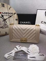 Forubags Chanel Leboy Cavair Chevron Quilted leather Bag 25cm - 1