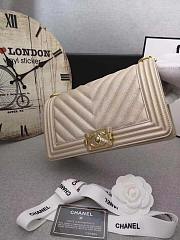 Forubags Chanel Leboy Cavair Chevron Quilted leather Bag 25cm - 4