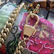 Forubags Gucci Padlock GG Flora small bamboo shoulder bag - 4