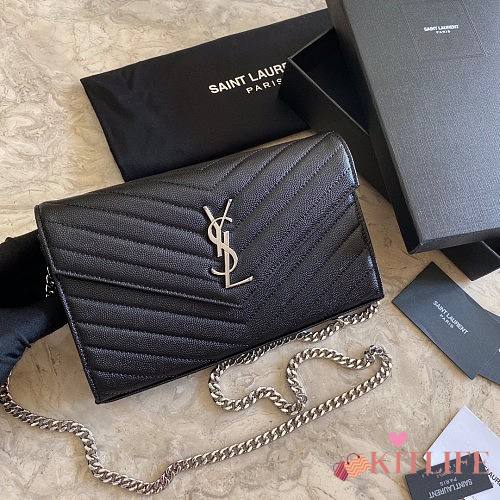 YSL Woc Chain Caviar Leather Bag Silver Hardware -22.5*14*4CM - 1