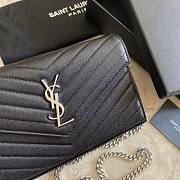 YSL Woc Chain Caviar Leather Bag Silver Hardware -22.5*14*4CM - 4