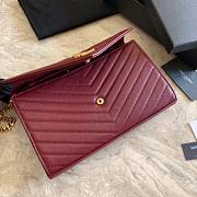 YSL Woc Chain Burgundy Caviar Leather Bag Gold Hardware -22.5*14*4CM - 5