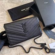 YSL Woc Chain Black Caviar Leather Bag Black Hardware -22.5*14*4CM - 1