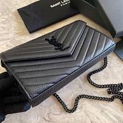 YSL Woc Chain Black Caviar Leather Bag Black Hardware -22.5*14*4CM - 4