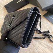 YSL Woc Chain Black Caviar Leather Bag Black Hardware -22.5*14*4CM - 6