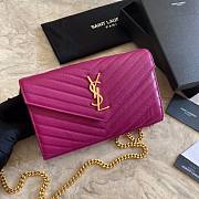 YSL Woc Chain Purple Caviar Leather Bag Gold Hardware -22.5*14*4CM - 1