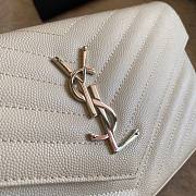 YSL Woc Chain White Caviar Leather Bag Silver Hardware -22.5*14*4CM - 4