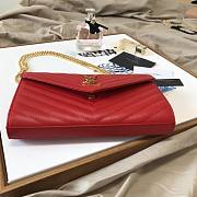 YSL Woc Chain Red Caviar Leather Bag Gold Hardware -22.5*14*4CM - 5