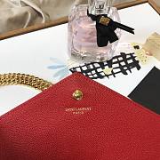 YSL Woc Chain Red Caviar Leather Bag Gold Hardware -22.5*14*4CM - 2