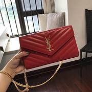 YSL Woc Chain Red Caviar Leather Bag Gold Hardware -22.5*14*4CM - 3