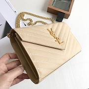 YSL Woc Chain Beige Caviar Leather Bag Gold Hardware -22.5*14*4CM - 6