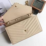 YSL Woc Chain Beige Caviar Leather Bag Gold Hardware -22.5*14*4CM - 3