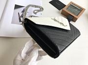 YSL Woc Chain White&Black Caviar Leather Bag Silver Hardware -22.5*14*4CM - 5