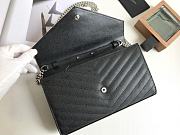 YSL Woc Chain White&Black Caviar Leather Bag Silver Hardware -22.5*14*4CM - 4