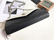 YSL Woc Chain White&Black Caviar Leather Bag Silver Hardware -22.5*14*4CM - 2
