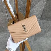 YSL Woc Chain Beige Caviar Leather Bag Silver Hardware -22.5*14*4CM - 1