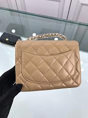 Forubags Chanel Mini Flap Beige Bag Lambskin Leather With Gold Hardware 17CM - 3