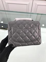 Forubags Chanel Mini Flap Gray Bag Lambskin Leather With Gold Hardware 17CM - 2