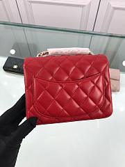 Forubags Chanel Mini Flap Red Bag Lambskin Leather With Gold Hardware 17CM - 3