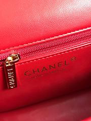 Forubags Chanel Mini Flap Red Bag Lambskin Leather With Gold Hardware 17CM - 5