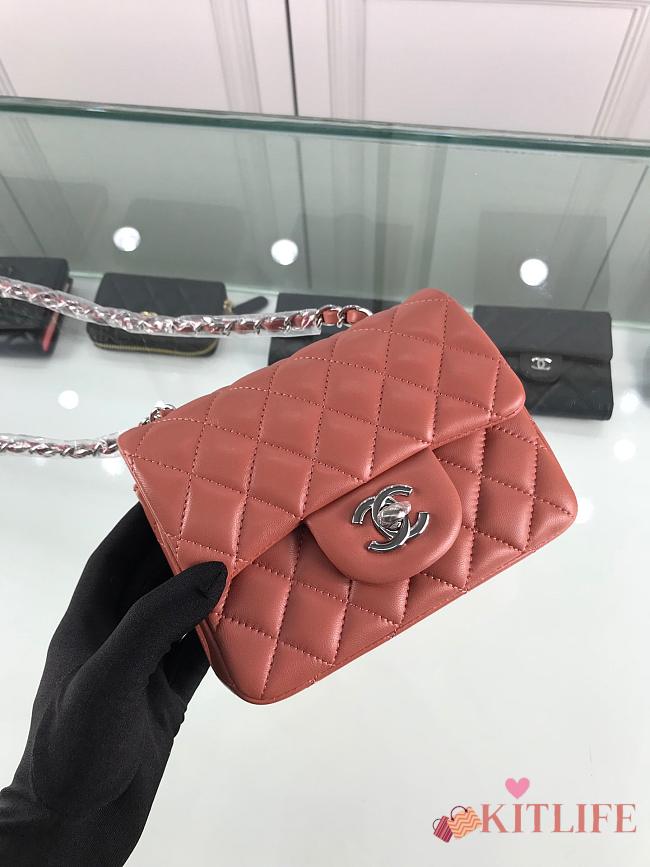  Forubags Chanel Mini Flap Bag Lambskin Leather With Silver Hardware 17CM - 1