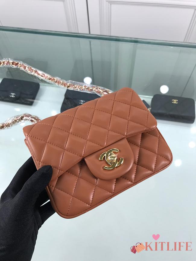 Forubags1 Chanel Mini Flap Bag Lambskin Leather With Gold Hardware 17CM - 1