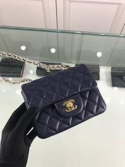 Forubags1 Chanel Mini Flap Blue Bag Lambskin Leather With Gold Hardware 17CM - 1