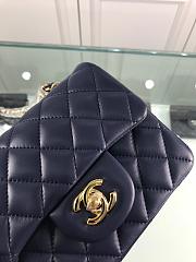 Forubags1 Chanel Mini Flap Blue Bag Lambskin Leather With Gold Hardware 17CM - 3