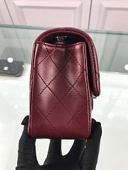 Forubags Chanel Mini Flap Burgundy Bag Lambskin Leather With Silver Hardware 17CM - 5