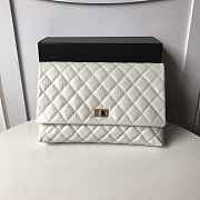 Chanel Palm Print Calfskin Clutch White - 1