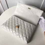 Chanel Palm Print Calfskin Clutch White - 3