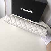 Chanel Palm Print Calfskin Clutch White - 5
