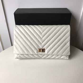 Forubags Chanel Palm Print Calfskin Clutch White