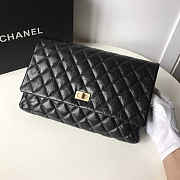 Chanel Palm Print Black Calfskin Clutch - 3