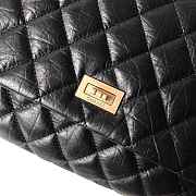 Chanel Palm Print Black Calfskin Clutch - 4