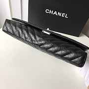Forubags Chanel Palm Print Black Calfskin Clutch - 6