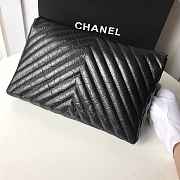 Forubags Chanel Palm Print Black Calfskin Clutch - 3