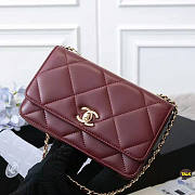 CHANEL BURGUNDY CC WOC  A80982 - 1