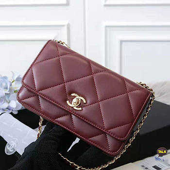 CHANEL BURGUNDY CC WOC  A80982