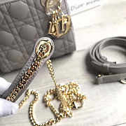 Lady Dior Mini 17cm Lambskin leather in gray with gold hardware - 5